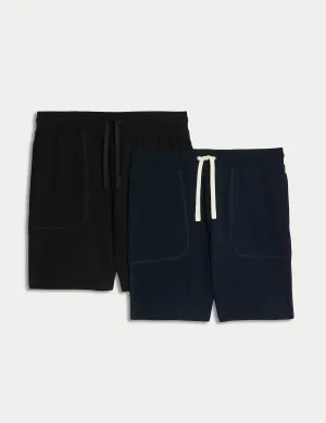 2 pairs of Marks & Spencer pure cotton jersey shorts, black mix