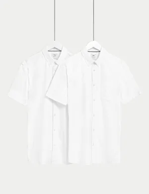 2 Pairs of Marks & Spencer Pure Cotton Oxford Shirts, White