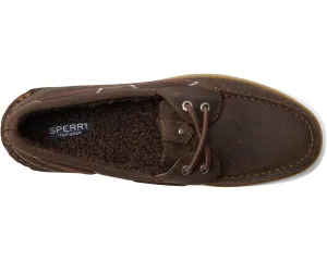 A/O 2-Eye Seacycled Shearling Sperry Boat Shoes, Java