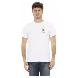 Bikkembergs Elegant White Front Print T-Shirt