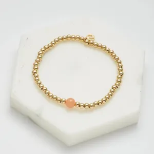 Gold Bead Bracelet - Blush