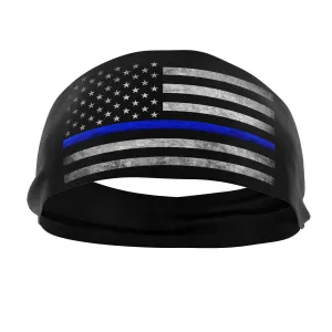 RAVEbandz The Pro - Wide Stretch Headband (Blue Lives Matter)