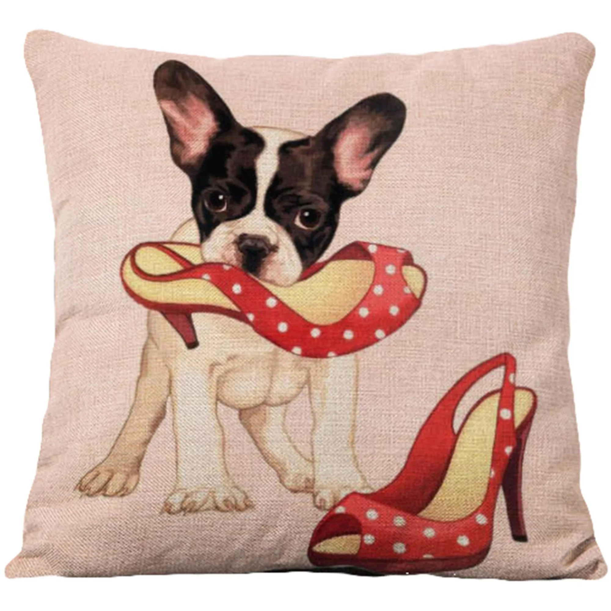 Square Cloth Pillow Covers with Dog Images