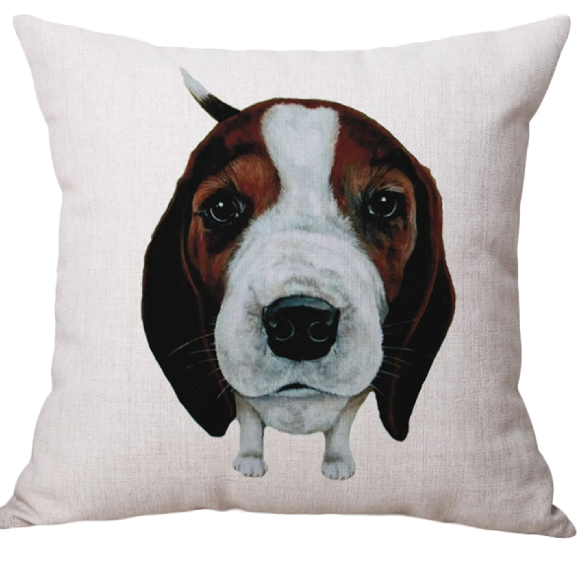 Square Cloth Pillow Covers with Dog Images