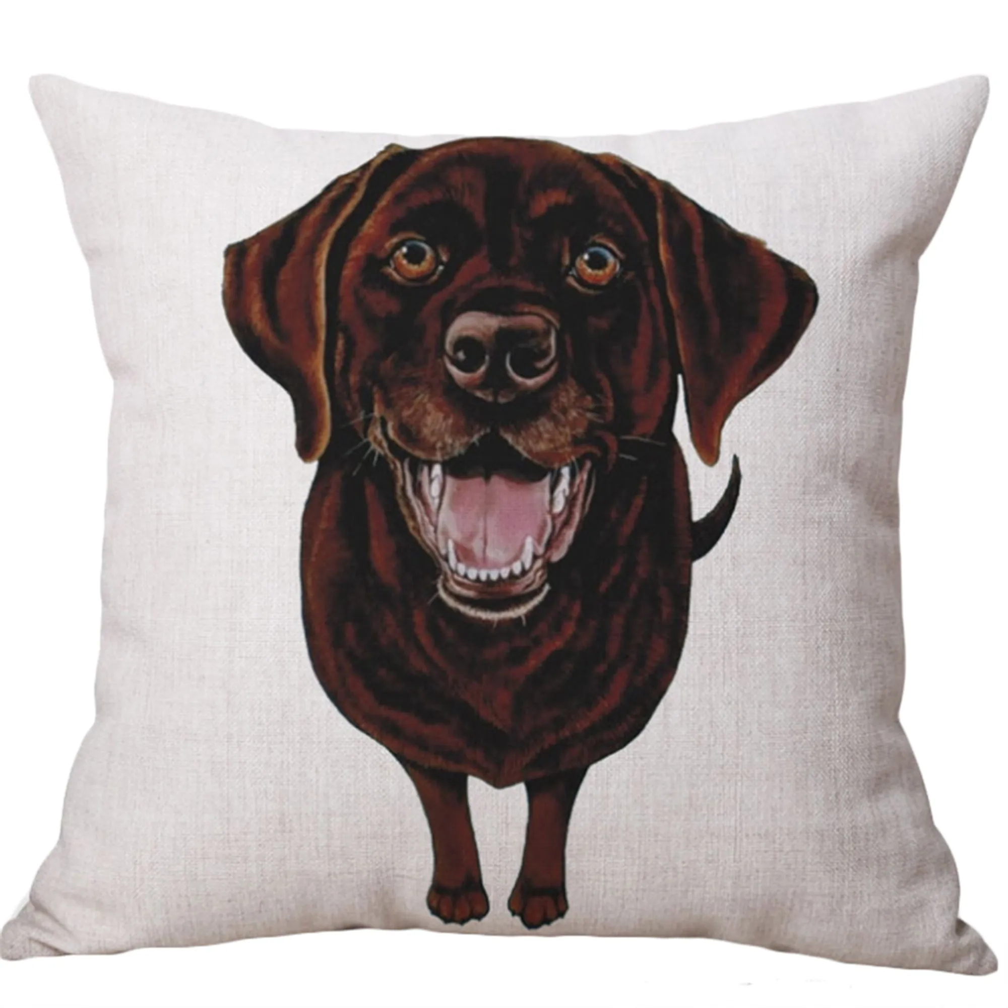 Square Cloth Pillow Covers with Dog Images