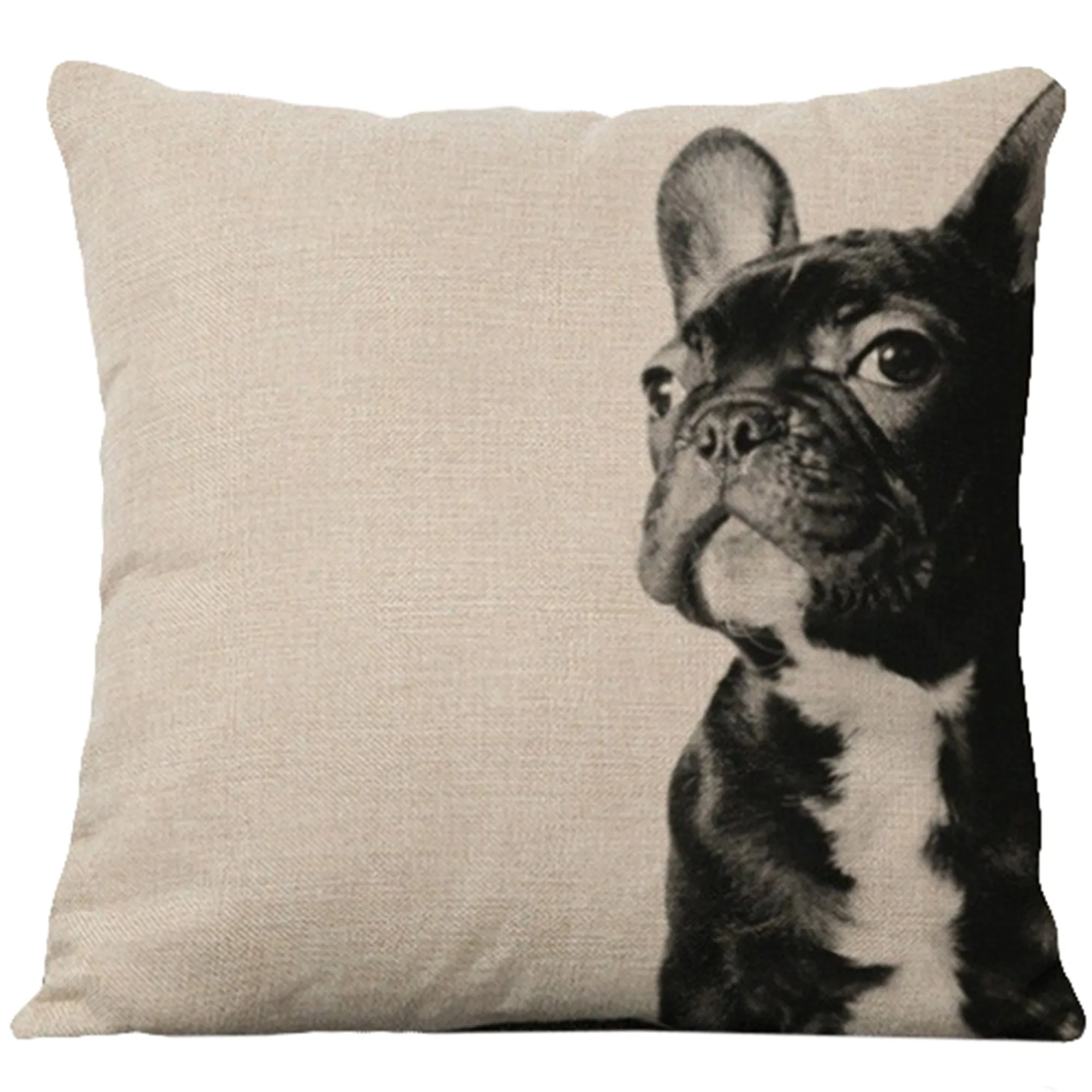 Square Cloth Pillow Covers with Dog Images