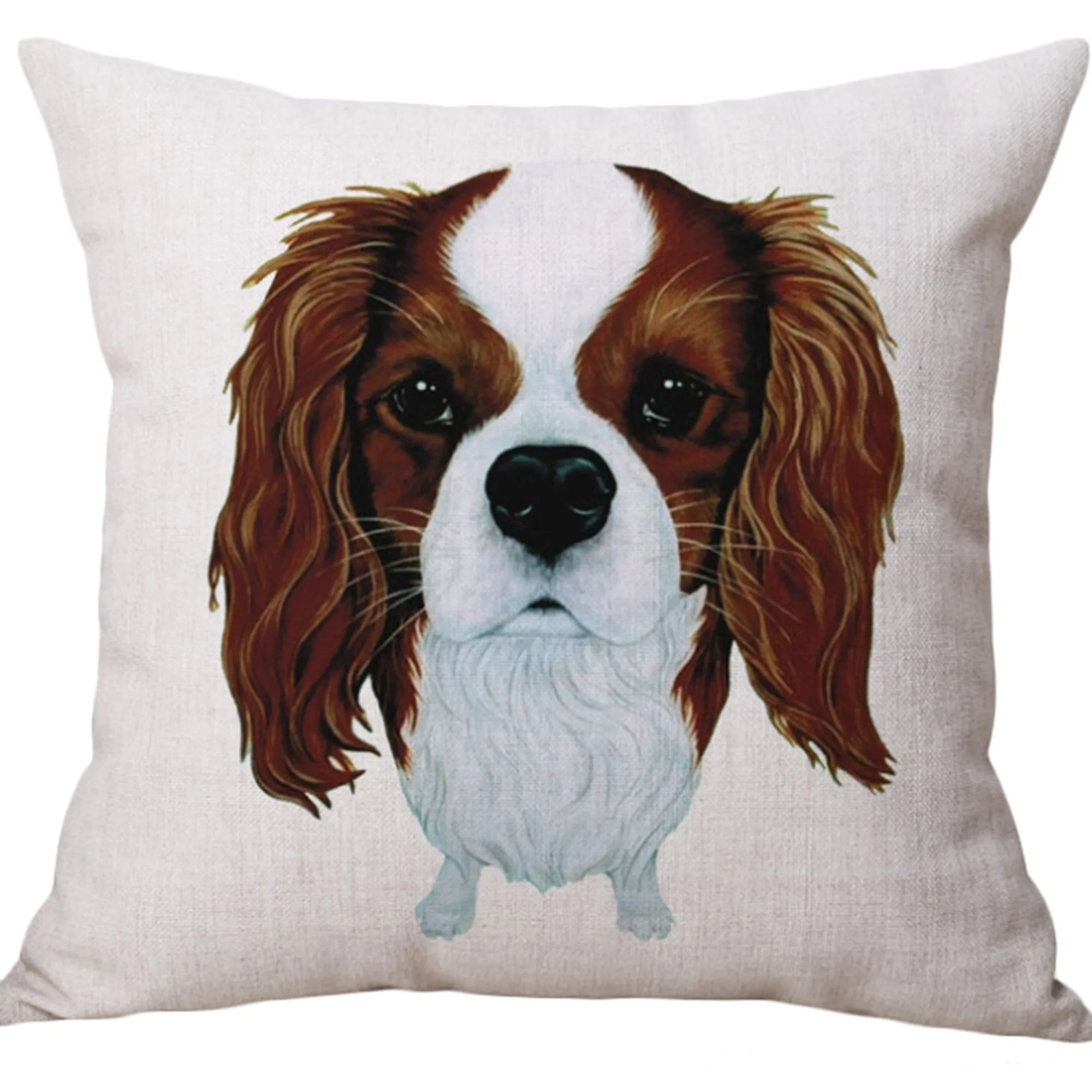 Square Cloth Pillow Covers with Dog Images