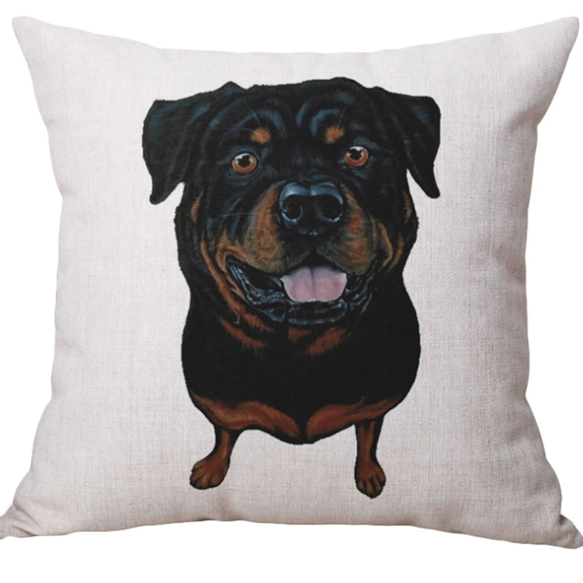 Square Cloth Pillow Covers with Dog Images