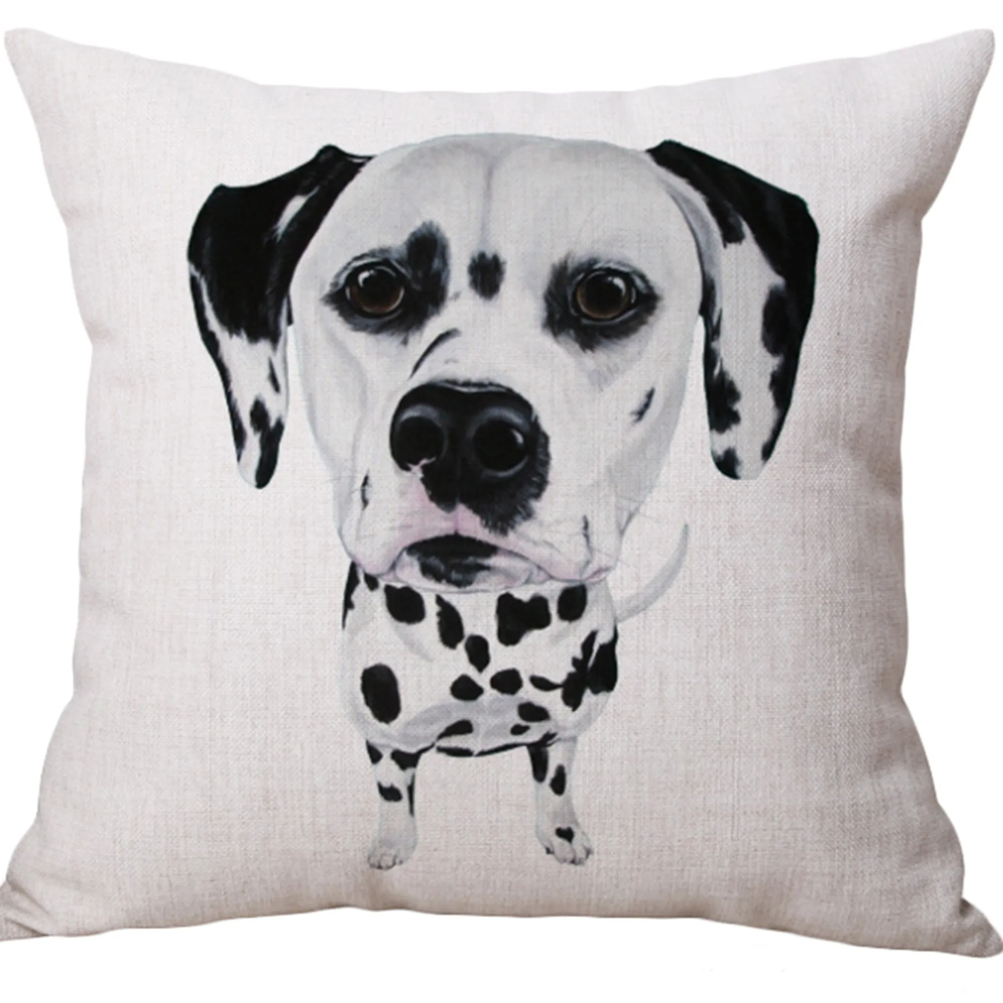 Square Cloth Pillow Covers with Dog Images