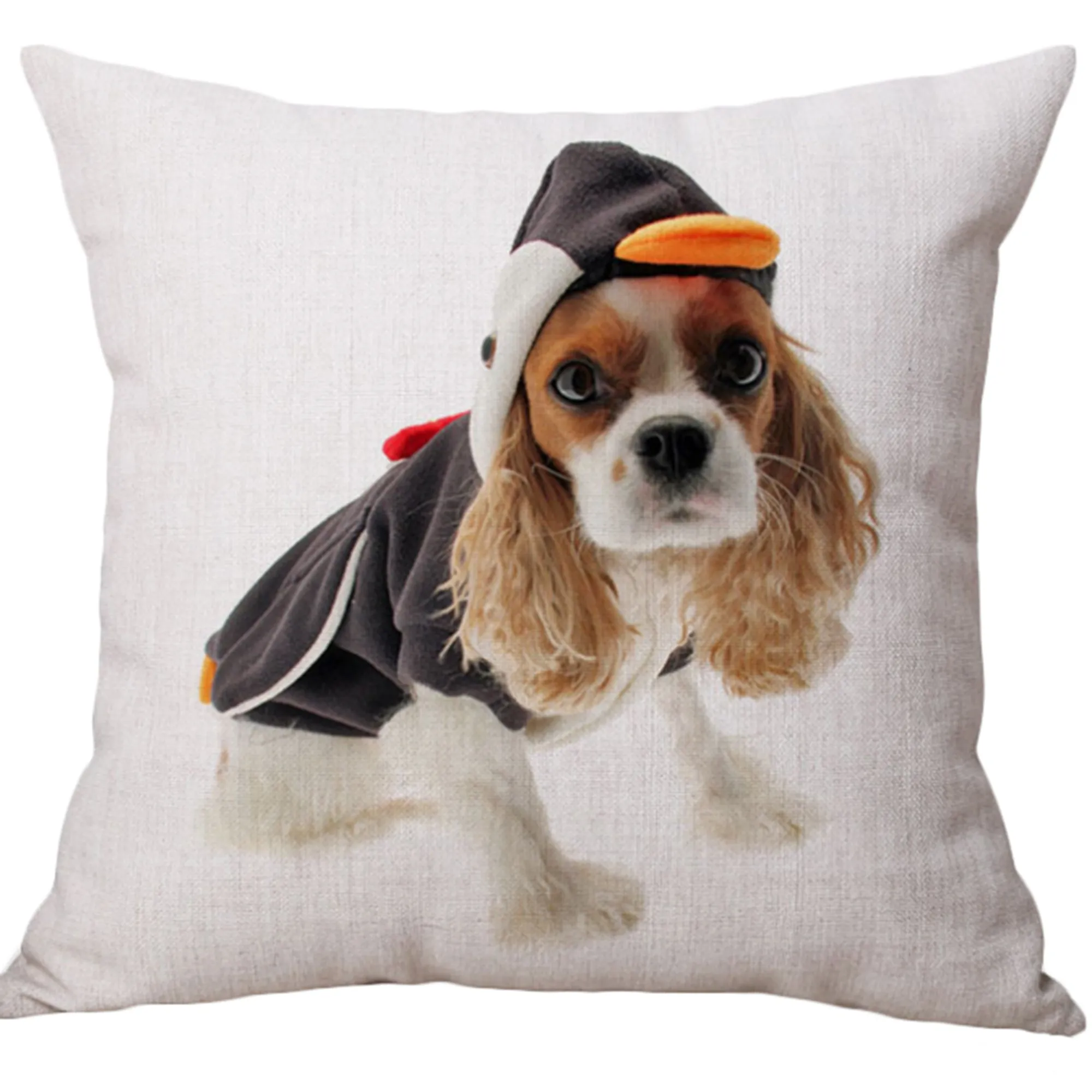 Square Cloth Pillow Covers with Dog Images