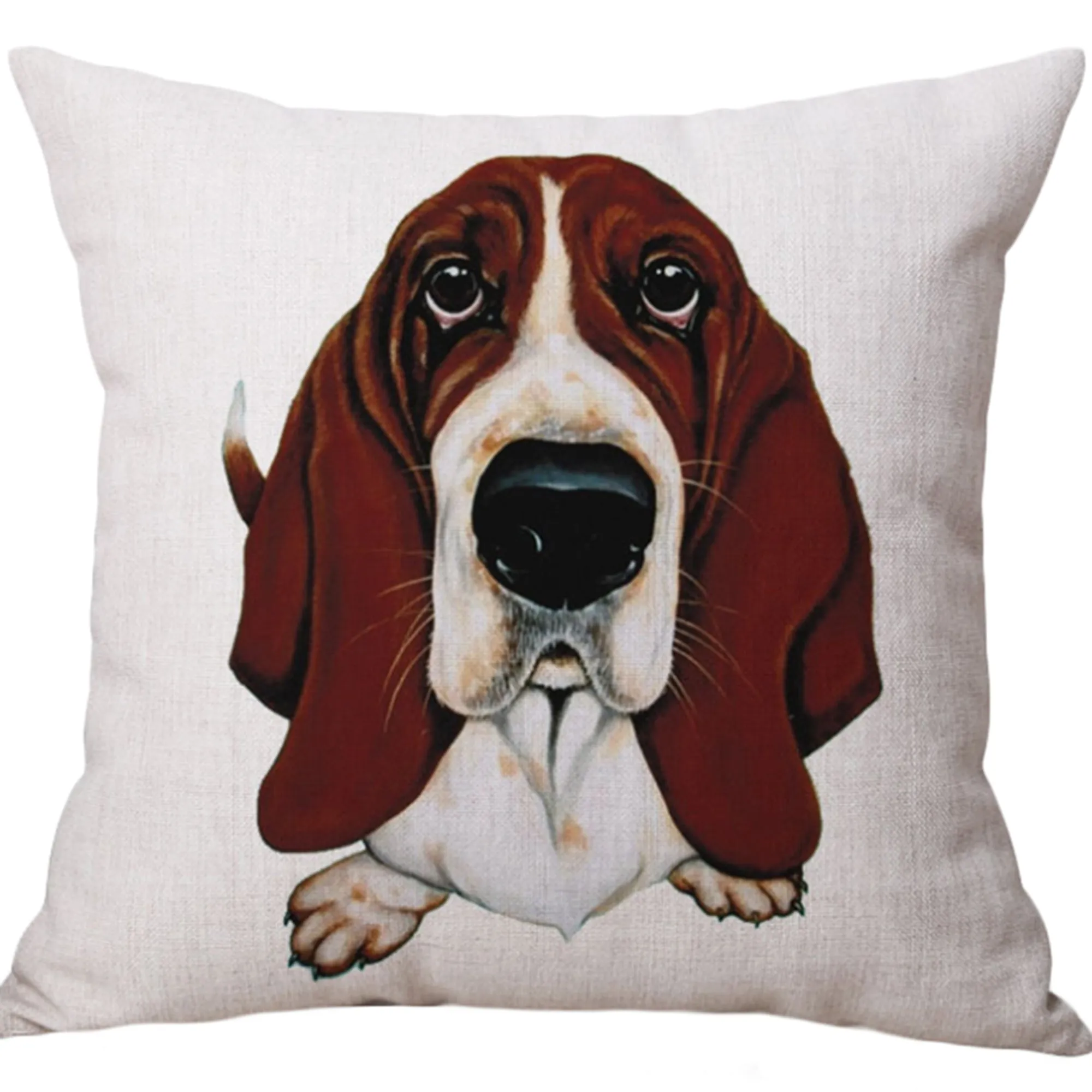 Square Cloth Pillow Covers with Dog Images