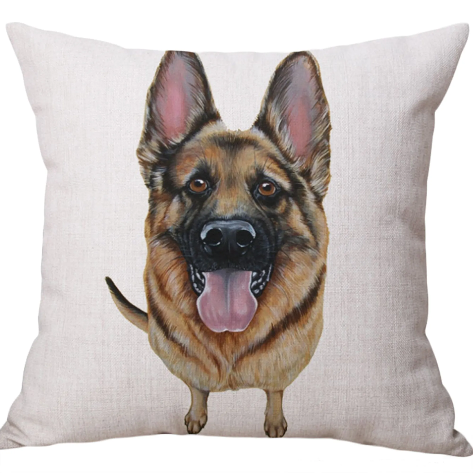 Square Cloth Pillow Covers with Dog Images