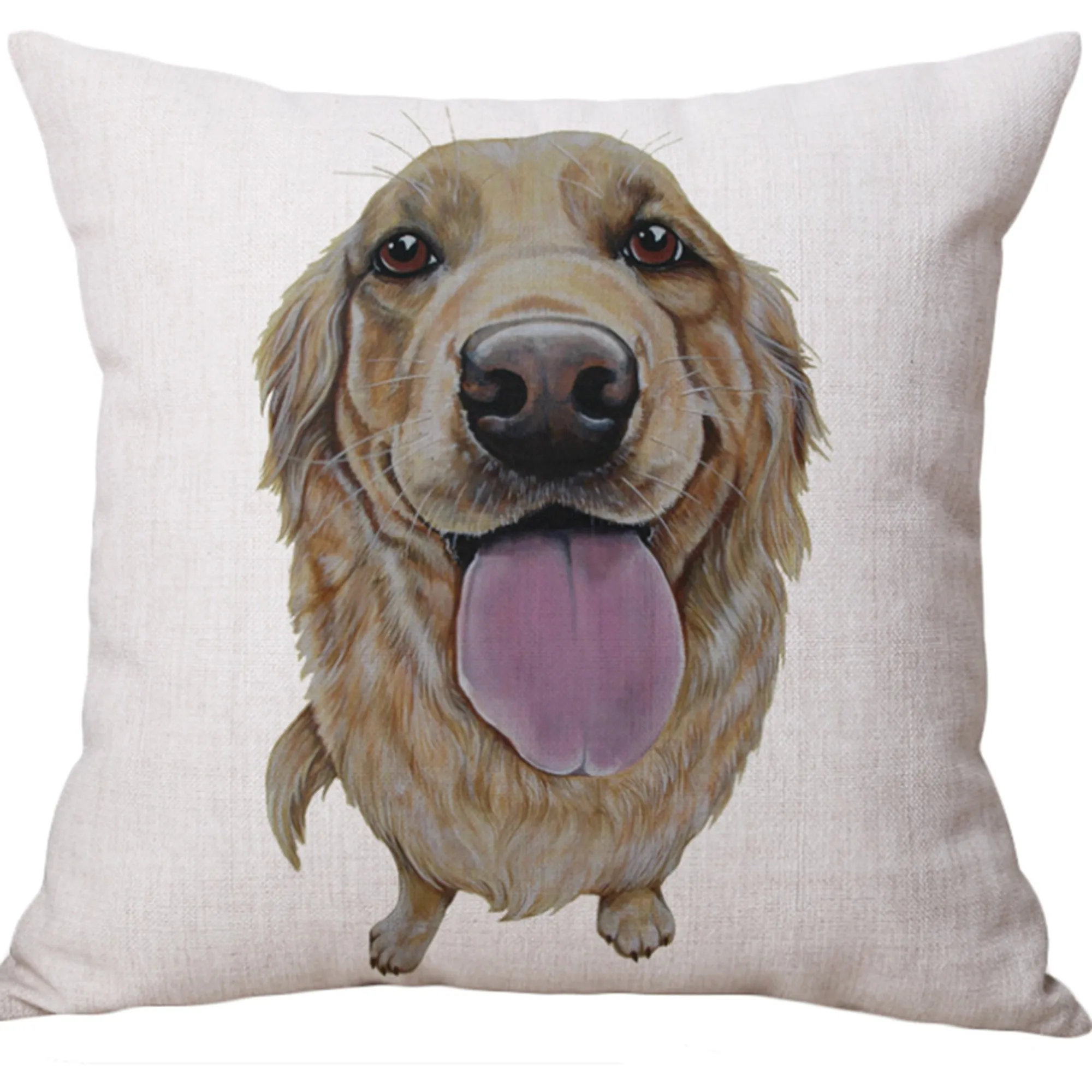 Square Cloth Pillow Covers with Dog Images