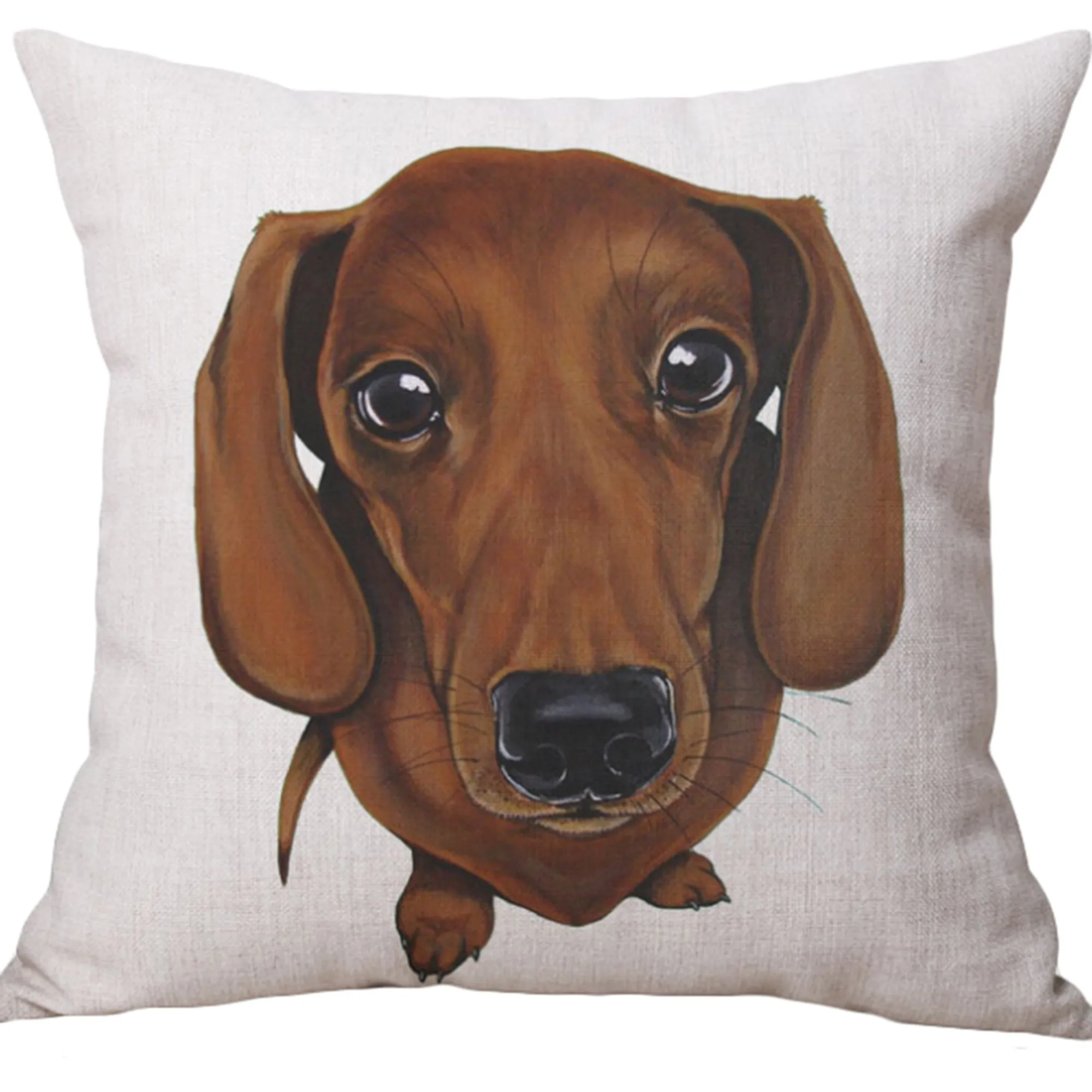 Square Cloth Pillow Covers with Dog Images