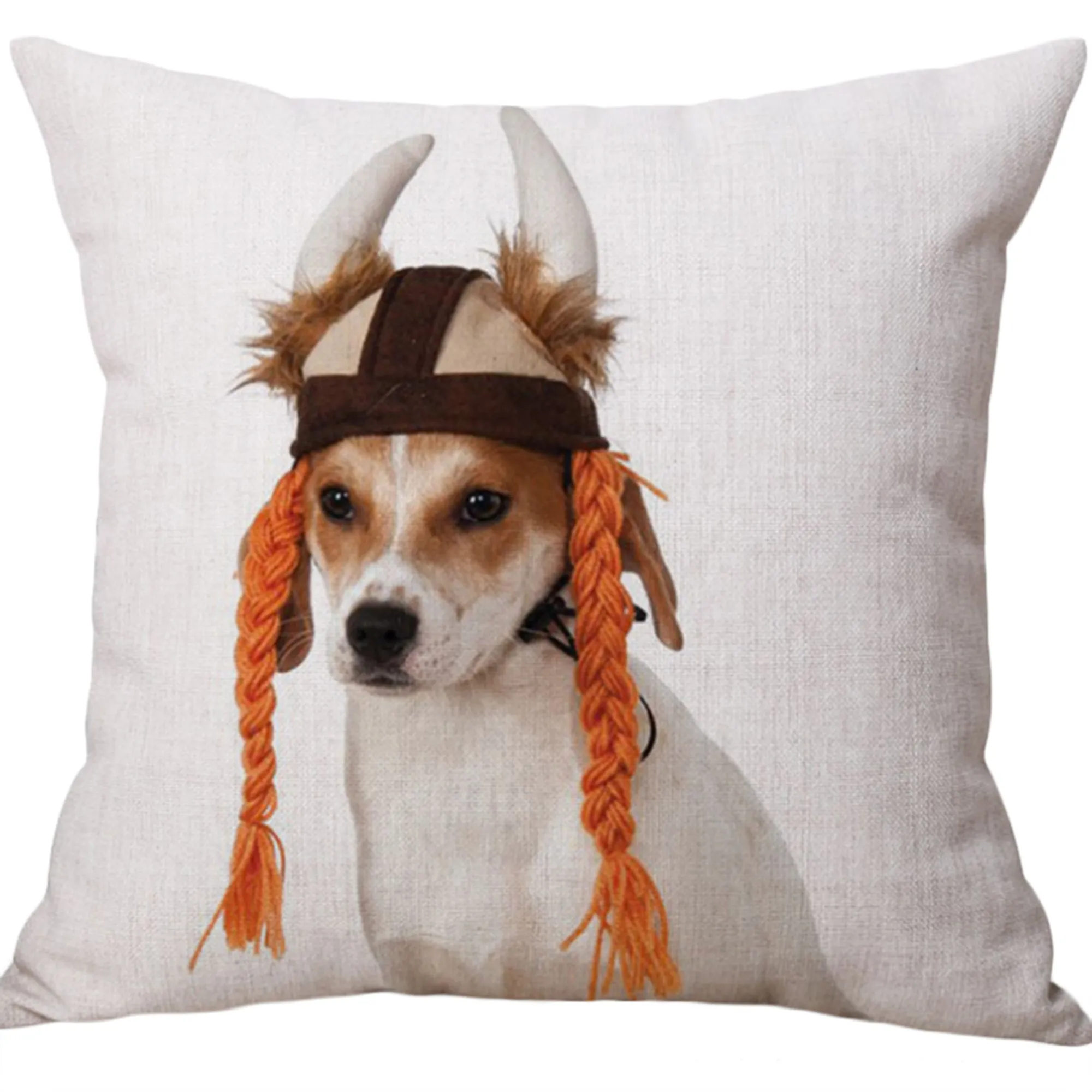 Square Cloth Pillow Covers with Dog Images